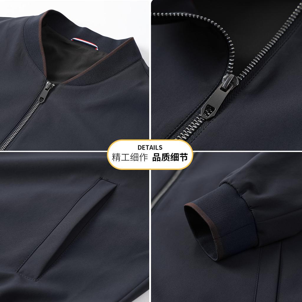 Men's Autumn and Winter Business Casual Baseball Collar Jacket