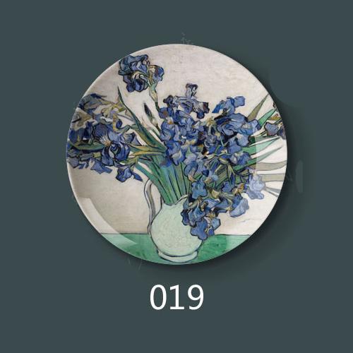 8 Inch Van Gogh Painting Porcelain Decorative Wall Hanging Plate Seat Disc Ceramic Disc Art Nouveau
