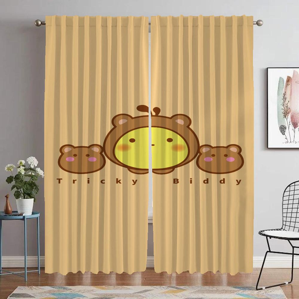 Tricky Biddy Blackout Curtains for Living Room Tulle for Bedroom Home Interior Curtains 2 Pieces Shades Halloween Decoration