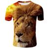 Cool Lion Graphics T Shirts Summer Fashion Short Sleeve 3D Animals Printed Mens T-shirts Casual Streetwear Oversized Tees Tops