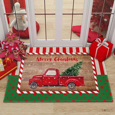 Christmas Room Floor Decoration Carpet Kitchen Mat House Entrance Doormat Home Bathroom Hallway Non-Slip Foot Rug Bedroom Living