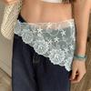 Layered Design Korean Lace Apron White Belted Overlap Scarf Niche Lace Triangle Belt  Photography