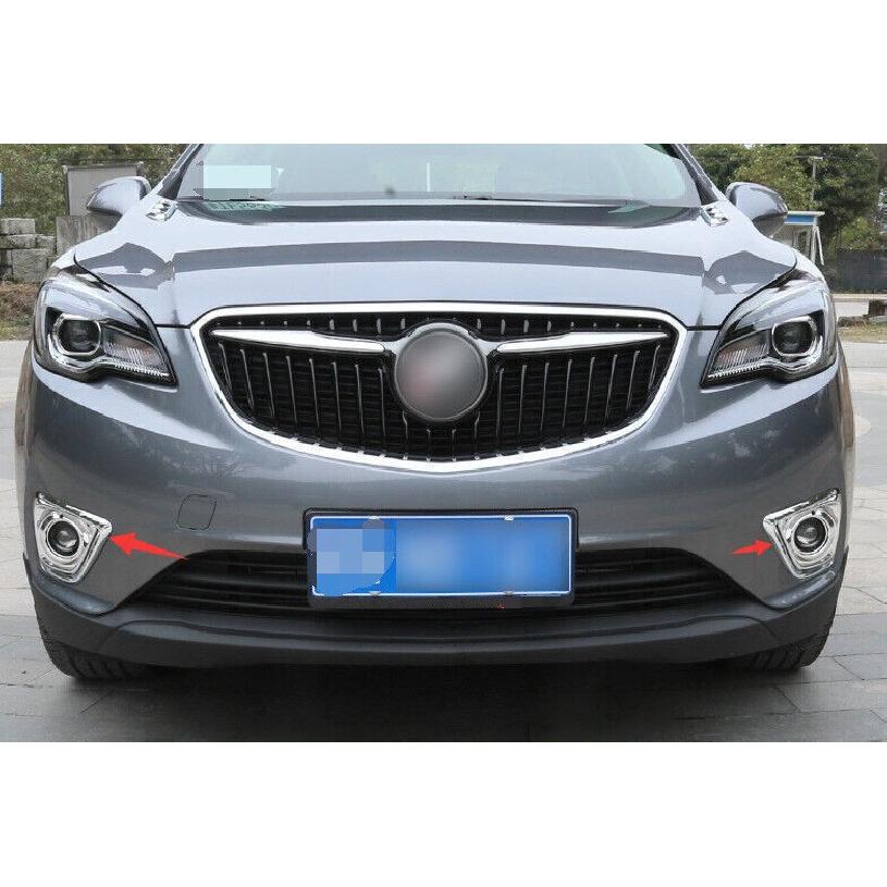 For Buick Envision 2019-2020 Chrome ABS Exterior Front Fog Light Strip Trim 2PCS