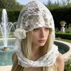 Elegant Hollow Out Mesh Head Wrap Soft Cupro Fiber Hat Bandana Headscarf For Summer Fashion Accessory