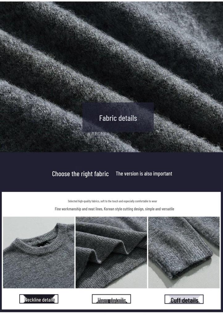 Maglione da uomo in mohair stile coreano autunnale: Maglione Trendy Girocollo Largo