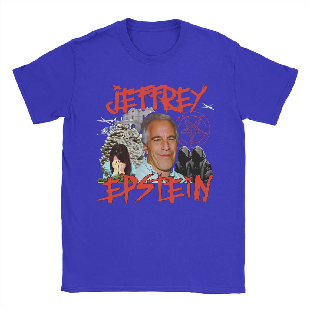 Funny Jeffrey Epstein T-Shirts for Men Crewneck Cotton T Shirts  Short Sleeve Tees Summer Men and Women High Quality Clothes
