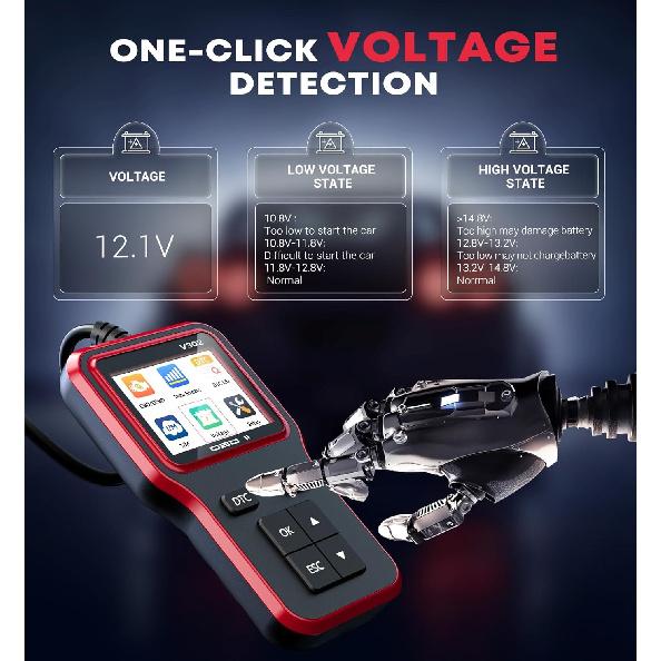 Obd2 Scanner With Battery Tester Enhanced Fixd Car Diagnostic Tool Code Reader For Cars And Trucks Check Engine Light Reader Clears Vehicle Error