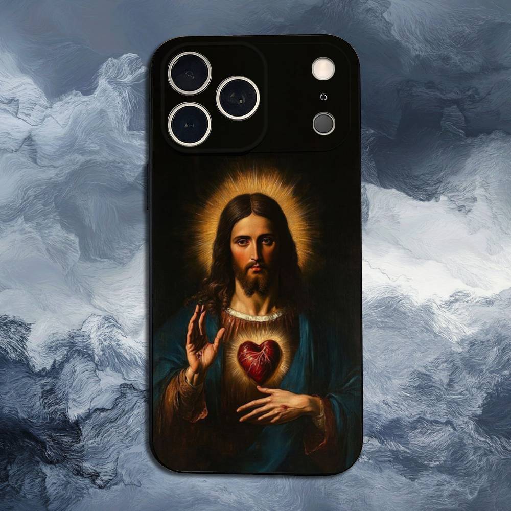 

Religious Belief Jesus Phone Case For iPhone 17,16,15,14,13,12,11 Plus,Pro Max,XS,X,XR,SE,Mini,8,7,Soft Silicone Black Cover iPhone13PRO