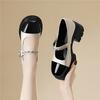 Coarse Heel Hot Diamond with Women's Single Shoes, Spring New Thick-soled French Small Fragrance