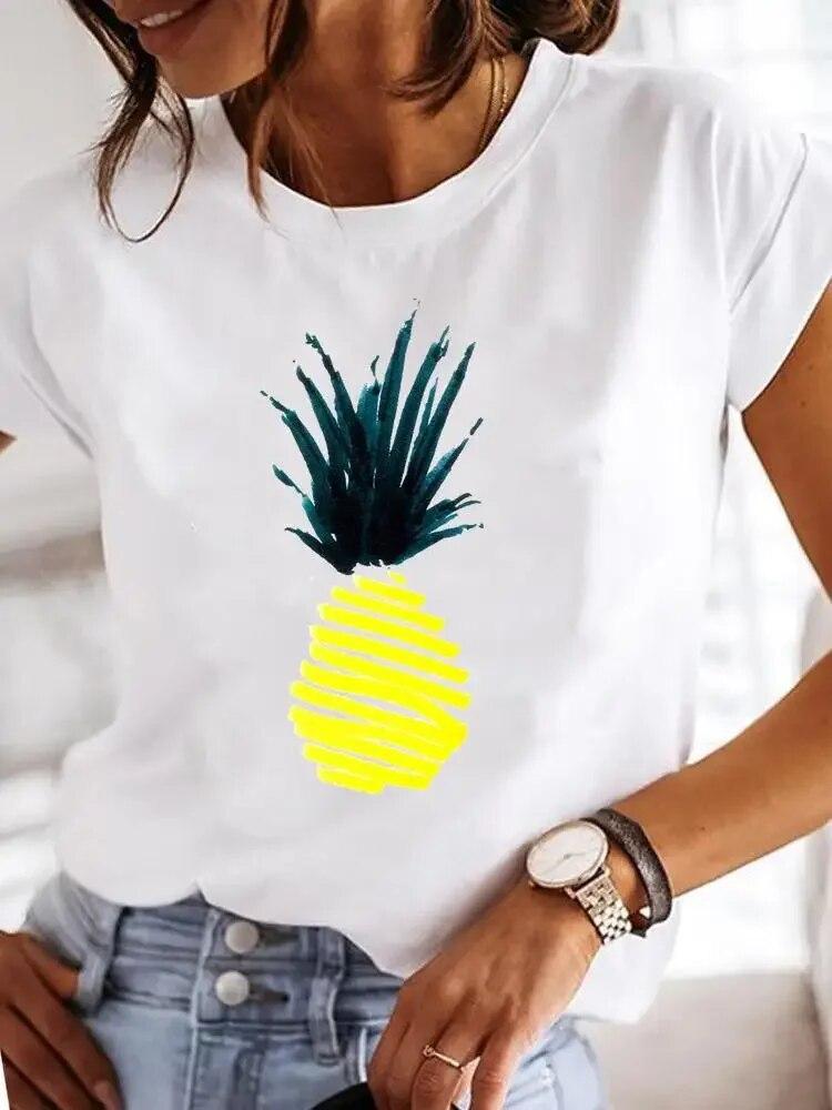 Dámský potisk Milostný dopis Sladký 90. léta Trend Léto T Oblečení Oblečení Móda Ležérní Trička Krátký rukáv Dámské FeUnisex Grafické tričko