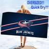 Columbus Blue Jackets Print Beach Towel, Large Soft Quick Dry Towel for Beach Camping Swimming