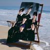 proof beach towel with a Kpop BTS pattern - soft,absorbent,quick-drying,machine washable - perfect for swimming,camping,bathing