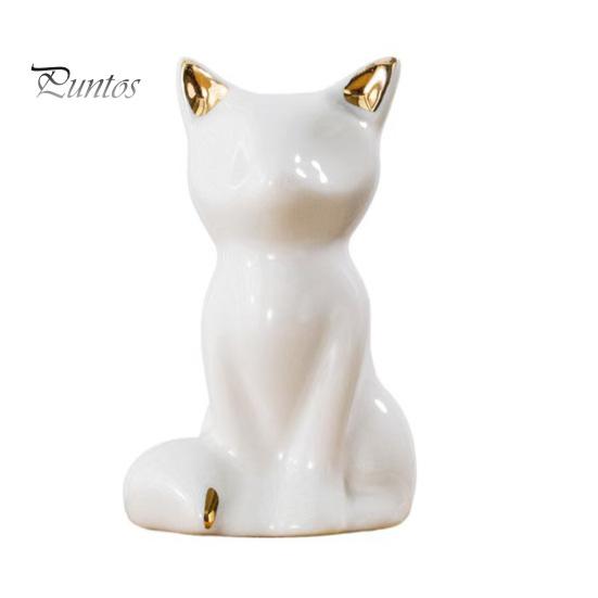Contemporary Interior Decor Nordic Minimalist Ceramic Ornaments, Abstract Bear/Cat/Elephant/Cactus Sculpture Tabletop for Elegant Table Centerpieces