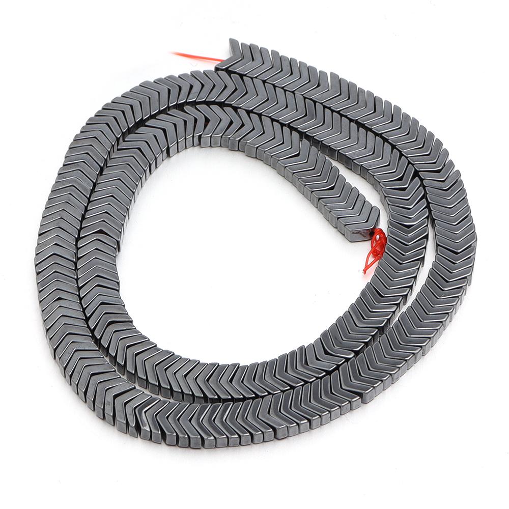 1 Strand  V-shaped Black Hematite Beads Natural Stone Beads Charm For Jewelry Making DIY Bracelet Necklace Handmade Accessories