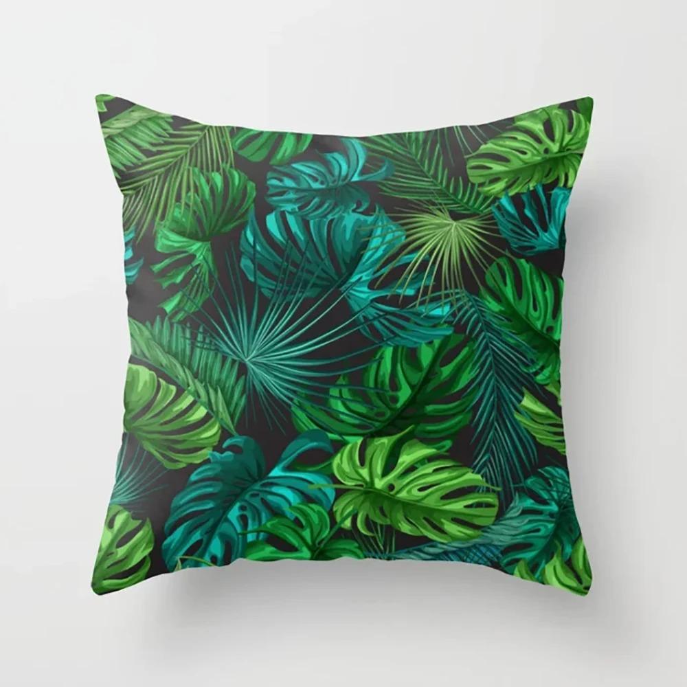 Green Plant Leaf Pillowcase Car Ornaments Office Living Room Home Pillowcase