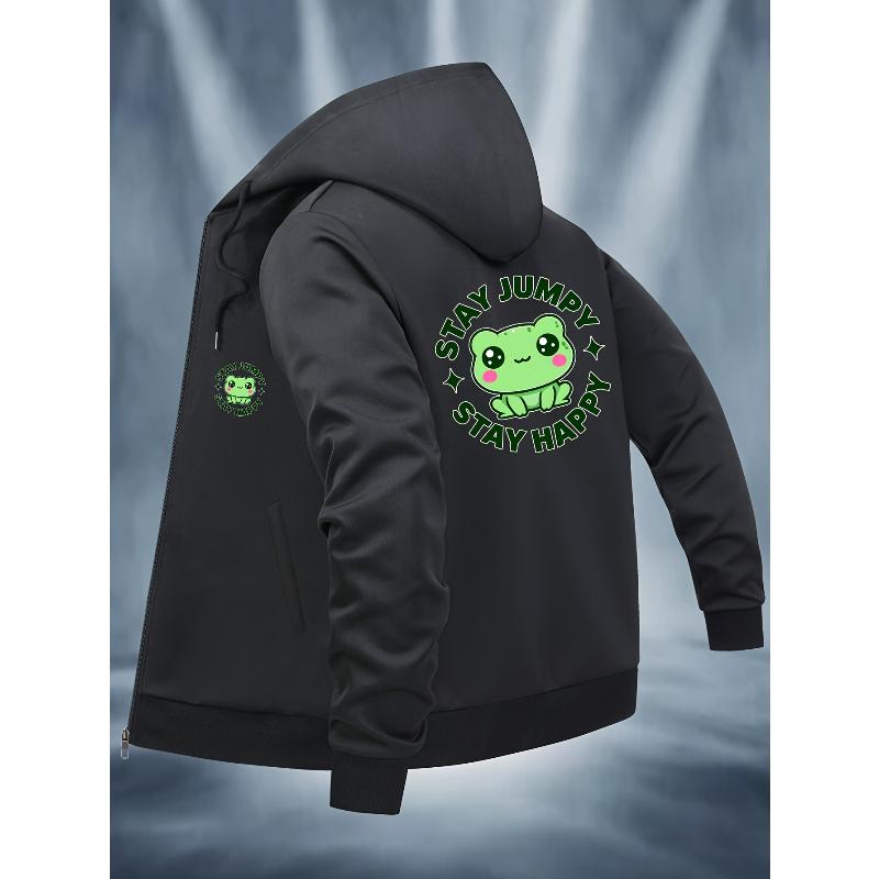 Warm Hooded Coat for Men Drawstring Hood Thickened Lining Cozy Warm Fall Winter Streetwear S