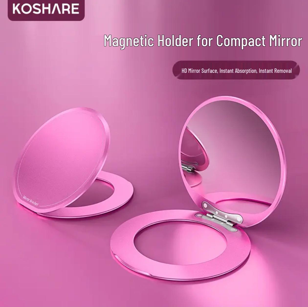 Ultra-thin Magnetic Phone Makeup Mirror Holder with Rotating Back Sticker Mount