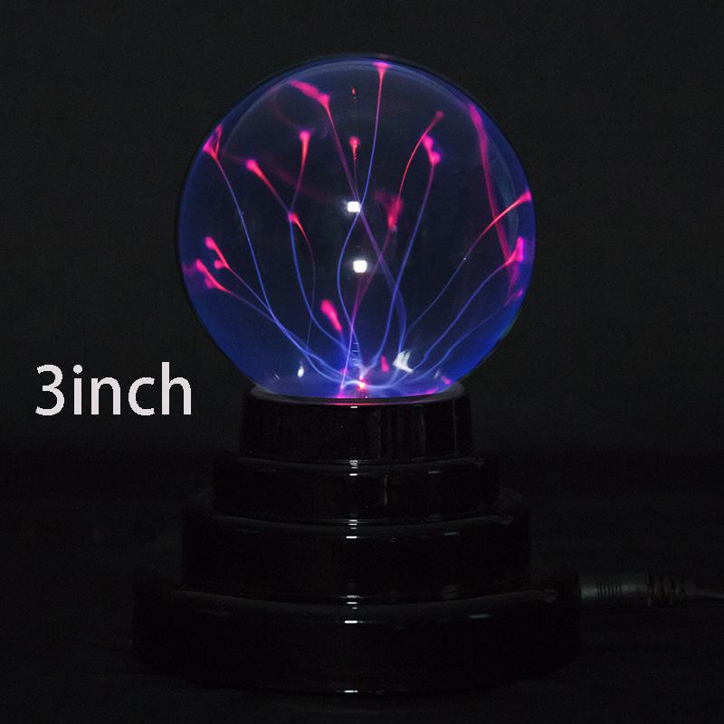 3 Zoll USB Magic Electrostatic Ion Ball Light Lightning Ball Nachtlicht Atmosphärenlicht