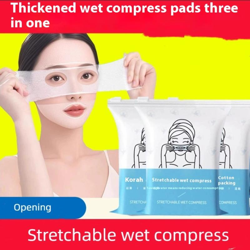210/240 Pcs Stretchable Wet Compress Cotton Pads Open Type Facial Moisturizing Makeup Remover Cotton Ultra-Thin