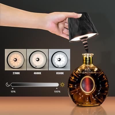 2025 New Wireless Touch Control Bottle Table Lamp 3 Colors Stepless Dimming for Bar Wine Bottle Decor Desk Lamp Night Light
