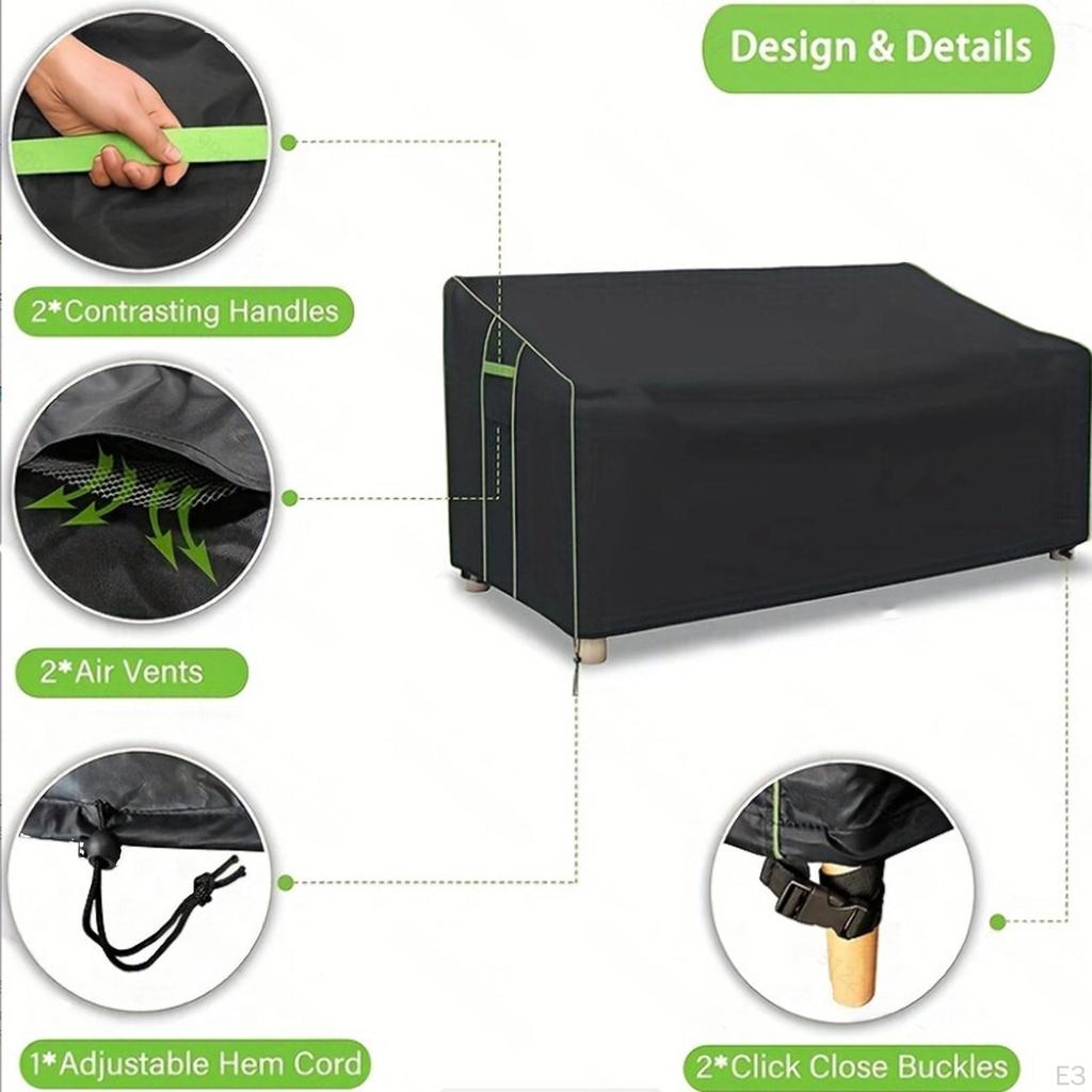 Waterproof Garden Bench Seat Cover Multipurpose Lightweight Protective 200x109x64cm