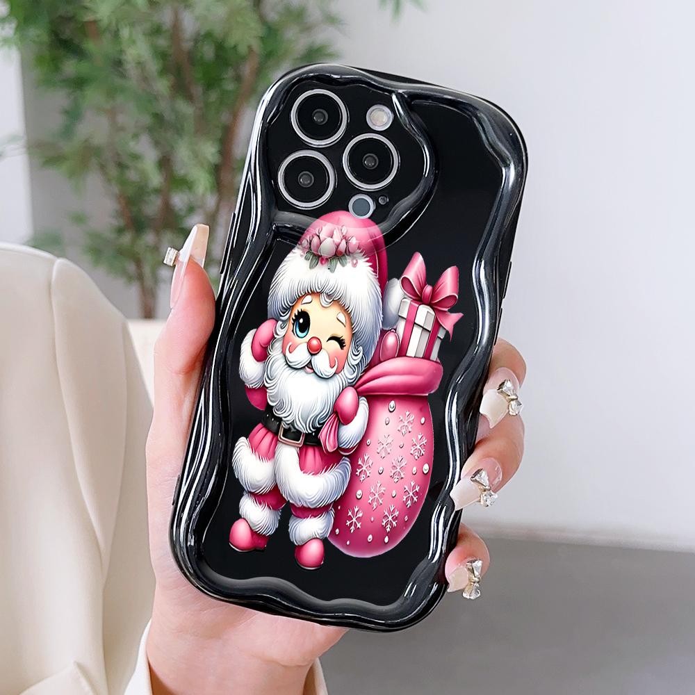 Cartoon Pattern Cream Texture Casing Wavy Edge Soft Silicone Cover Phone Case for OPPO Reno Realme OnePlus Vivo