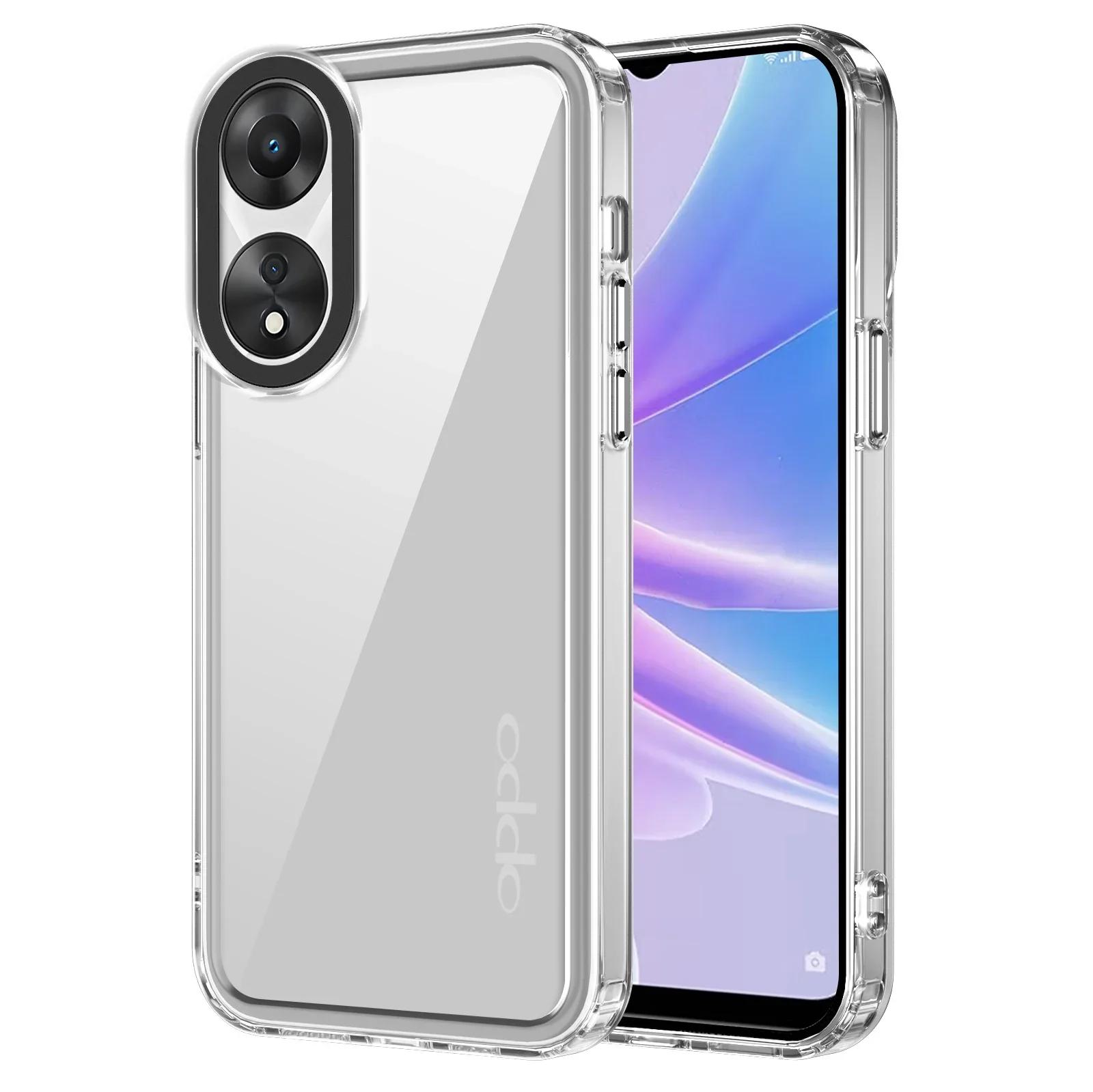 

Прозорий акриловий протиударний чохол для OPPO A58 A78 A38 A98 A79 A59 A2 A1 Realme 12 11 10 Pro C67 C55 C53 C51 Reno 10 8T 9 F23 F25 Задня прозора кришка OPPO A58 (5G) чистий