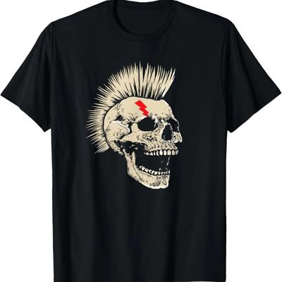 Punk Rock Metal Punk Rock Schädel Mohawk Stil Punk's Not Dead T-Shirt