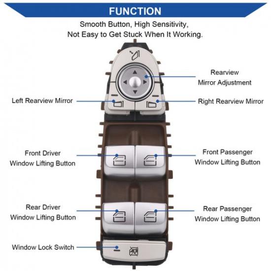 Master Window Switch Controller For Mercedes-Benz C300 C63 AMG S Sedan 2015-2018