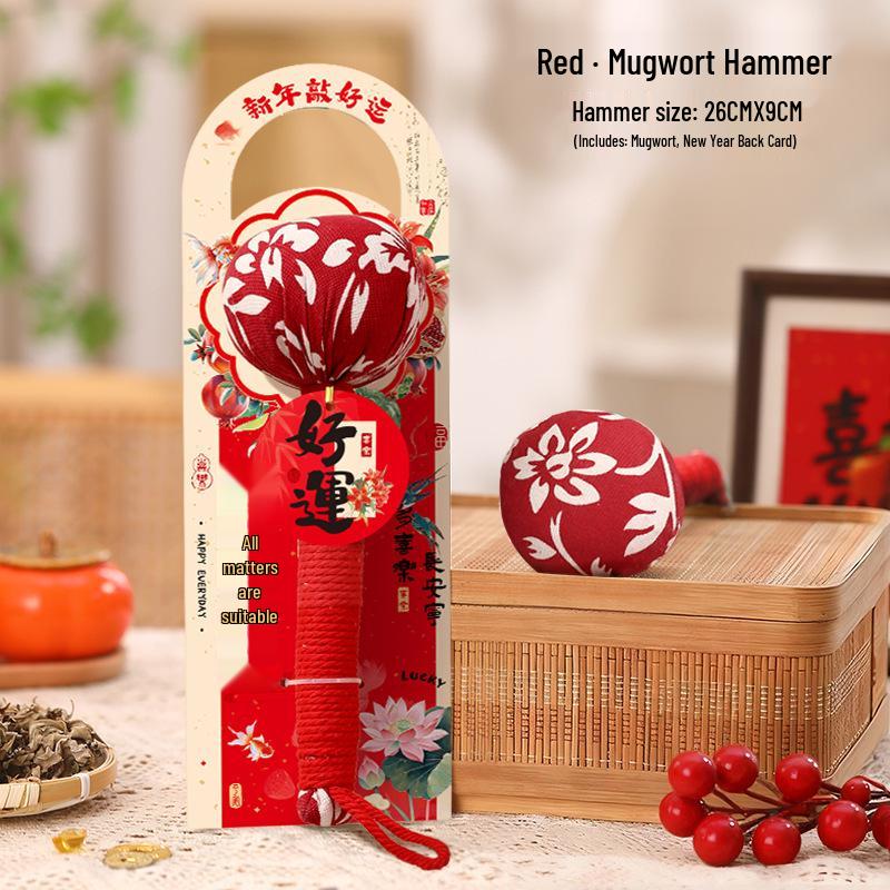 Mugwort Hammer - New Year Gift for Shoulder & Neck Health, Ideal for Parents & Elders, Creative & Practical Annual Meeting Present.