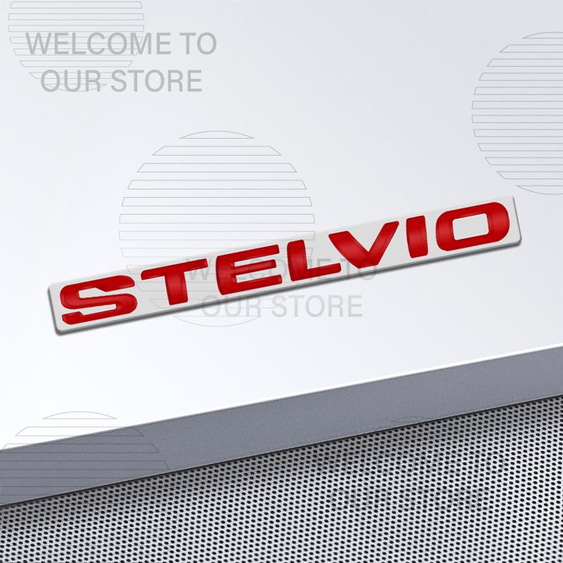 Car Decor Metal For Stelvio Alfa Romeo Letter Emblem 3D Sticker Accessories Glossy Black Tail Rear Trunk Decals