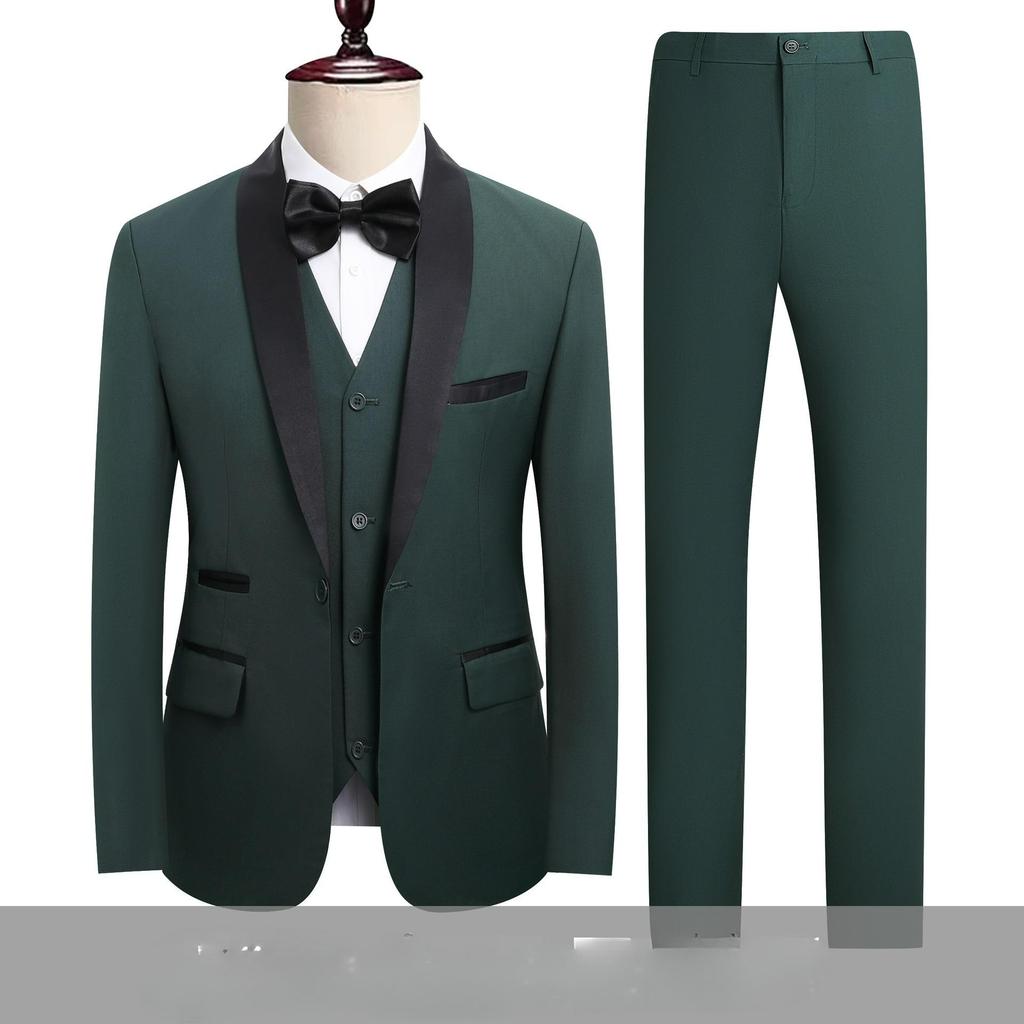 Men's Business Casual Suit Suit Men's Wedding Groom Dress Slim Suit Men