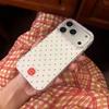 ins full screen red polka dots suitable for Apple 17Promax mobile phone case IP16/15 large hole IMD14Pro women's model