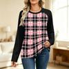 Women's Printed Colorblock Raglan Sleeve Neck Long Sleeve Sweatshirt