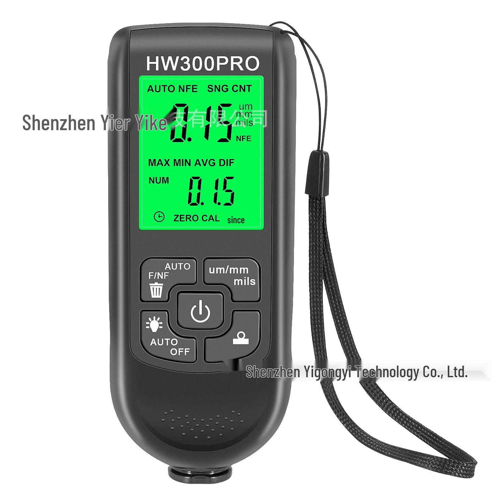 

HW-300PRO Высокоточный измеритель толщины покрытия и лакокрасочной пленки чёрный