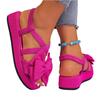 Women's Bow Knot Platform Sandals Lightweight Comfortable Slip On Thick Sole Summer Casual Beach Shoes