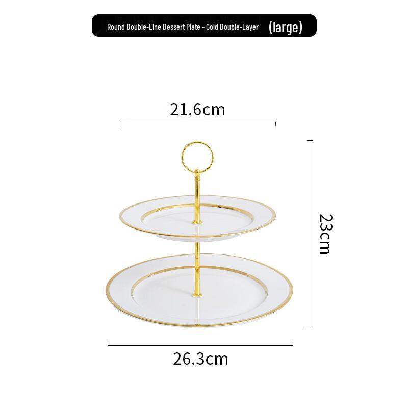 

Two-Tier Ceramic Fruit & Dessert Plate