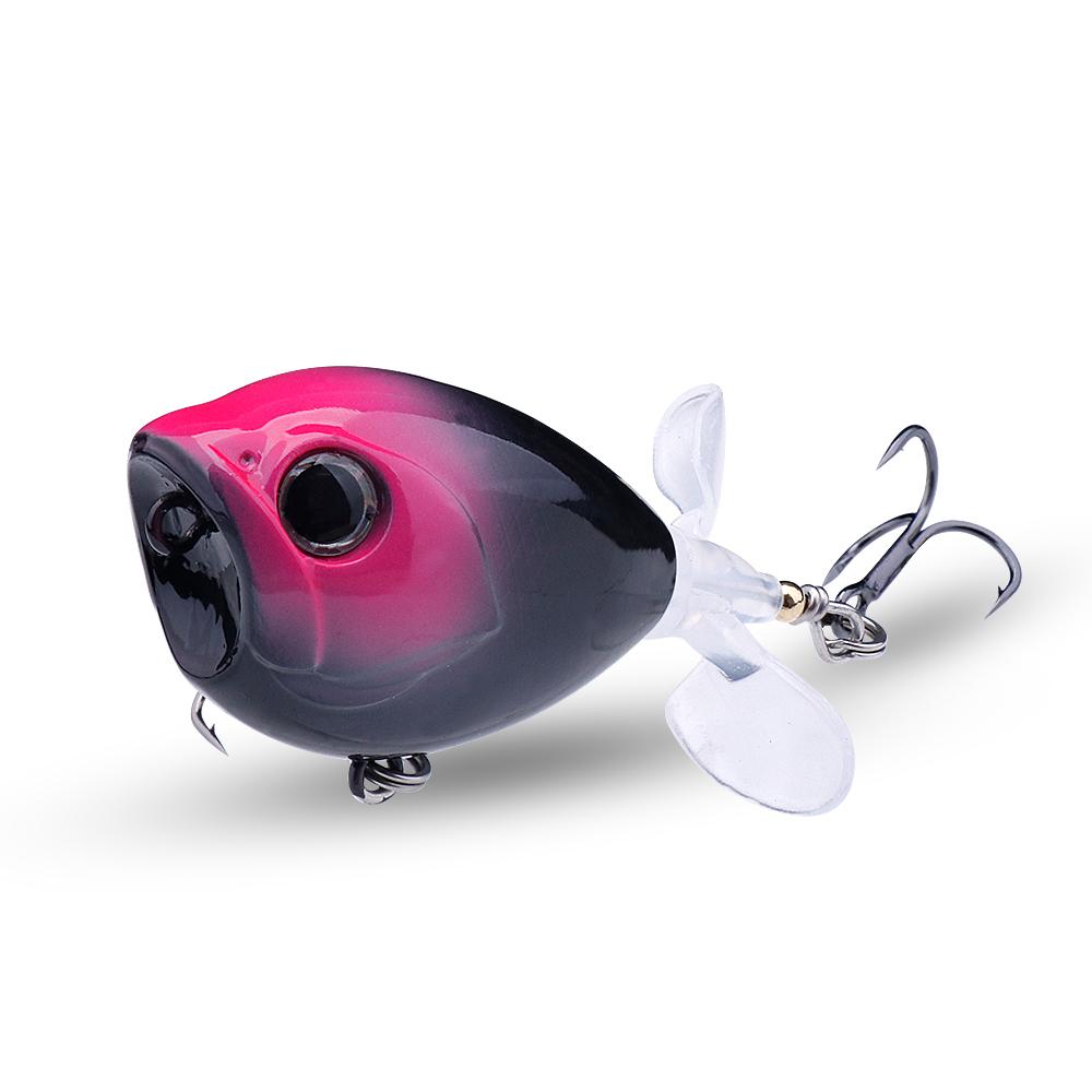 

Поверхностный поппер 60мм 11г Взрывная игра Вращающийся хвост Рыбалка Воблер для ловли басса, щуки, баззбейт 60mm 11g