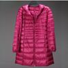 Women's Long Hooded Puffer Down Jacket - Ultra-Light Style