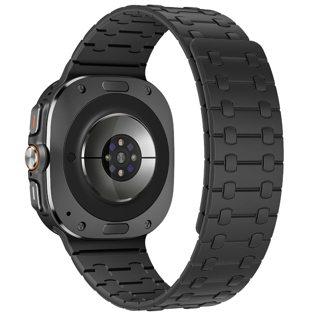 For Samsung Galaxy Watch Ultra 47mm Band Strong Magnetic Silicone Dual Color Watch Strap