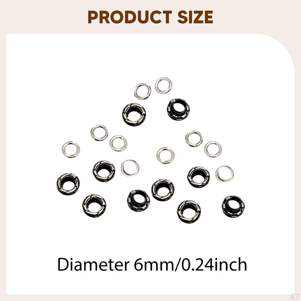 10 Eyelets with Washers – Easy-to-mount Metal Eyelet Set for Bags, Shoes, Upholstered Furniture