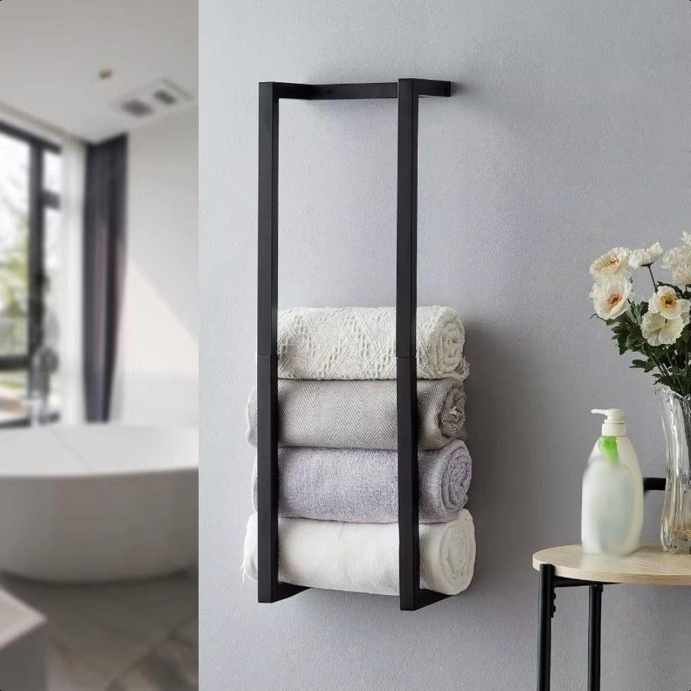 Strong Load-bearing Bathroom Wall Towel Rack Toilet Paper Holder Set  Bathroom Organization