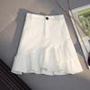 Women's Denim Skirt Irregular Hem High Waist Slimming Short Skirt