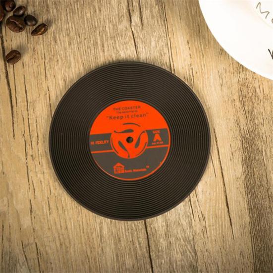 Retro CD-Design Antislip PVC Drink Coaster Pad Cup Coffee Mat Placemat