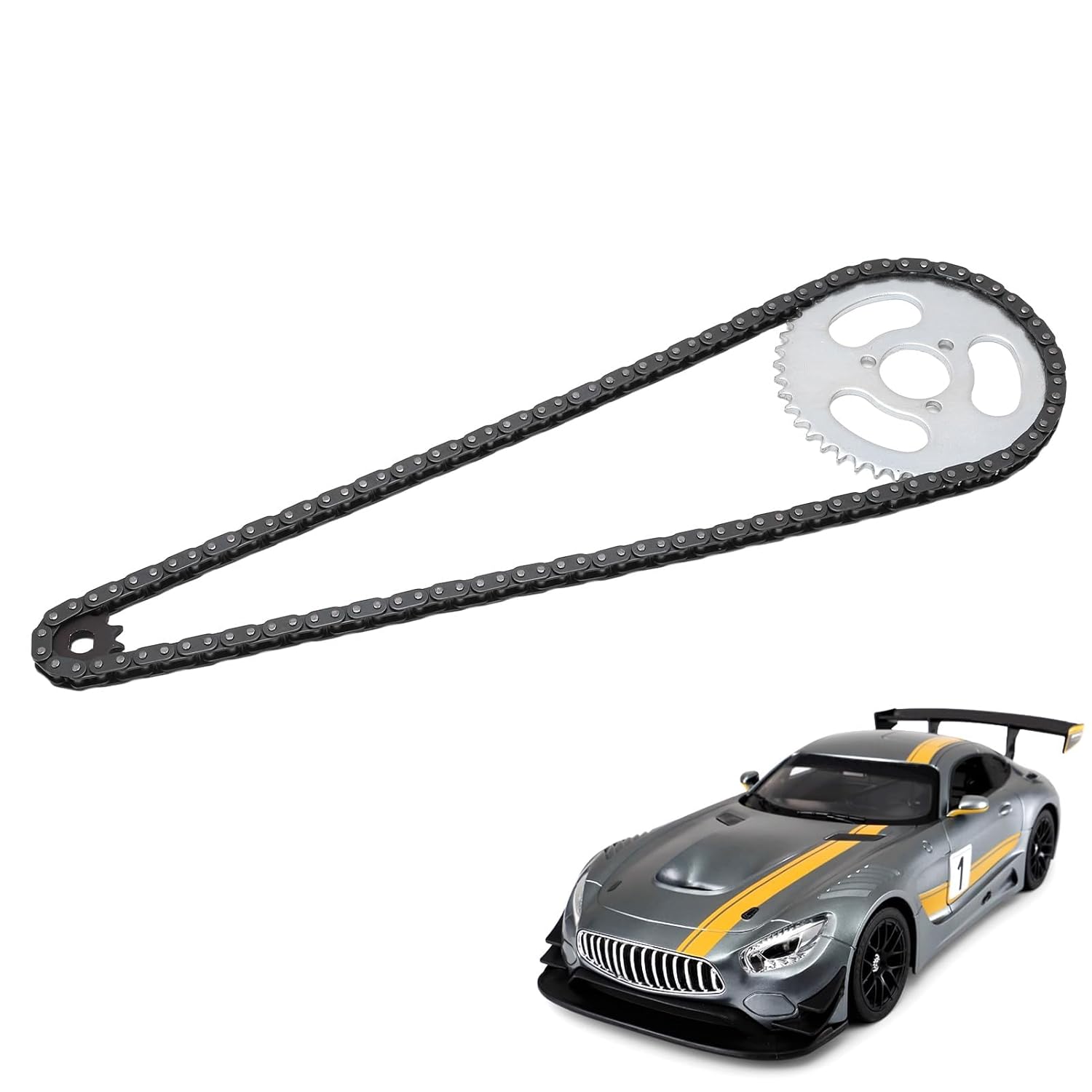 Chain and Sprocket Kit, Mini Bike Sprocket Replacement High Power Steel T8f Front and Rear Gear Chain Set for Modified Kart Mini Motorcycles