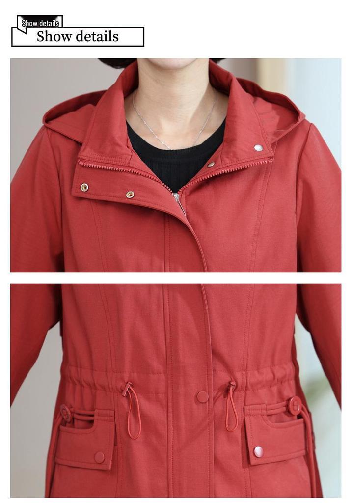 Women's Hooded Loose Jacket for Middle-aged and Elderly - Spring & Autumn 2026 Collection