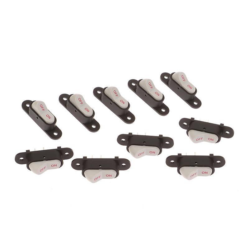 10Pcs White 2 Pin Light ON/OFF Boat Button Switch 2 Pin 2 Speed 250V 6A AC AMP 125V 10A Electric Wok Home Start Switches