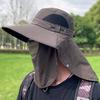 Fishing Bucket Hat with Detachable Neck Guard Adjustable Fishing Hat Windproof Breathable Mesh Sun Hat Wide Brim UV Protection Hat for Outdoor Sports