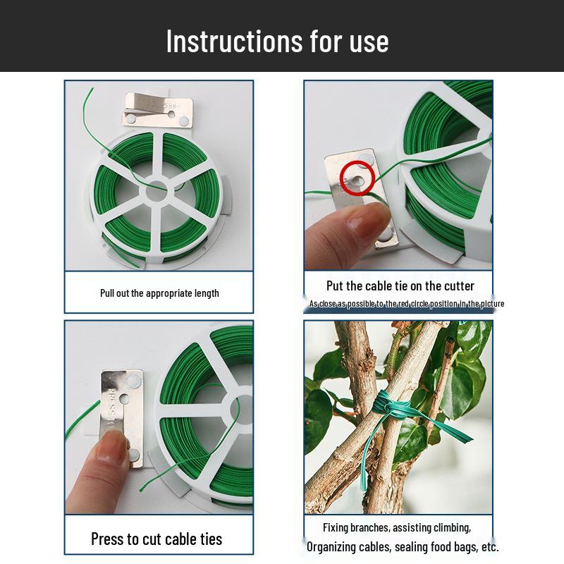 Green Plant Tie Wire for Gardening - Secure Flowers, Roses, and Vegetables