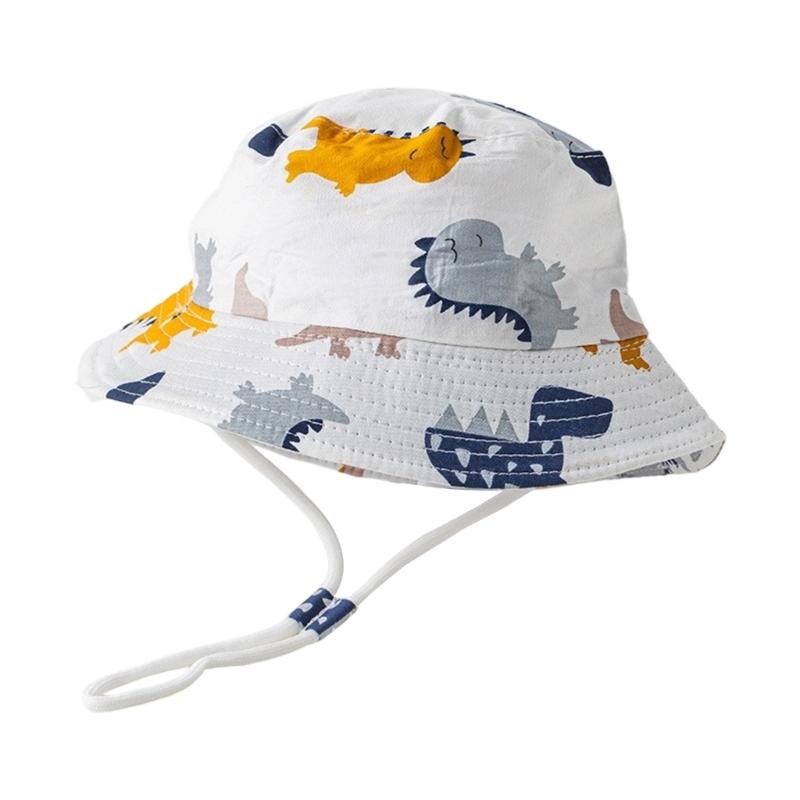 

Infant Summer Hat Cartoon Print Baby Basin Caps with UPF50+ Sun Protections Adjustable Drawstring for 1-5Y Toddler M